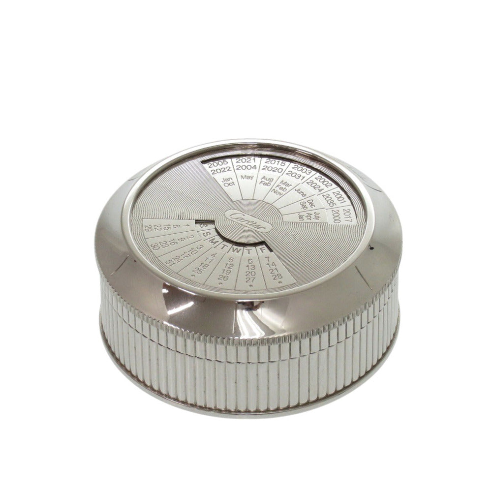 新品同様 カルティエ パーペチュアルカレンダー 2000個限定 万年カレンダー 小物入れ ステンレススチール シルバー 1183【中古】CARTIER