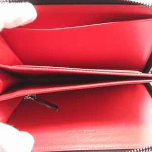 美品 クリスチャンルブタン 3175117 ティノス エンブレム スタッズ レザー ブラック 黒 レッド 赤 L字ファスナー財布 財布 1200【中古】Christian Louboutin