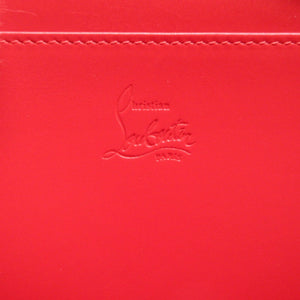 美品 クリスチャンルブタン 3175117 ティノス エンブレム スタッズ レザー ブラック 黒 レッド 赤 L字ファスナー財布 財布 1200【中古】Christian Louboutin