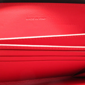 美品 クリスチャンルブタン 3175117 ティノス エンブレム スタッズ レザー ブラック 黒 レッド 赤 L字ファスナー財布 財布 1200【中古】Christian Louboutin