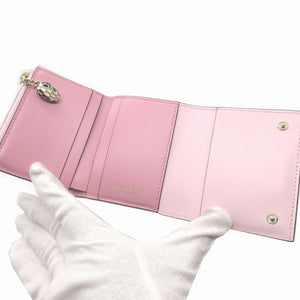 美品 ブルガリ セルペンティ コンパクトウォレット レザー ピンク 3つ折り財布 財布 1204【中古】BVLGARI