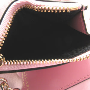 美品 ブルガリ セルペンティ コンパクトウォレット レザー ピンク 3つ折り財布 財布 1204【中古】BVLGARI