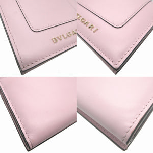 美品 ブルガリ セルペンティ コンパクトウォレット レザー ピンク 3つ折り財布 財布 1204【中古】BVLGARI