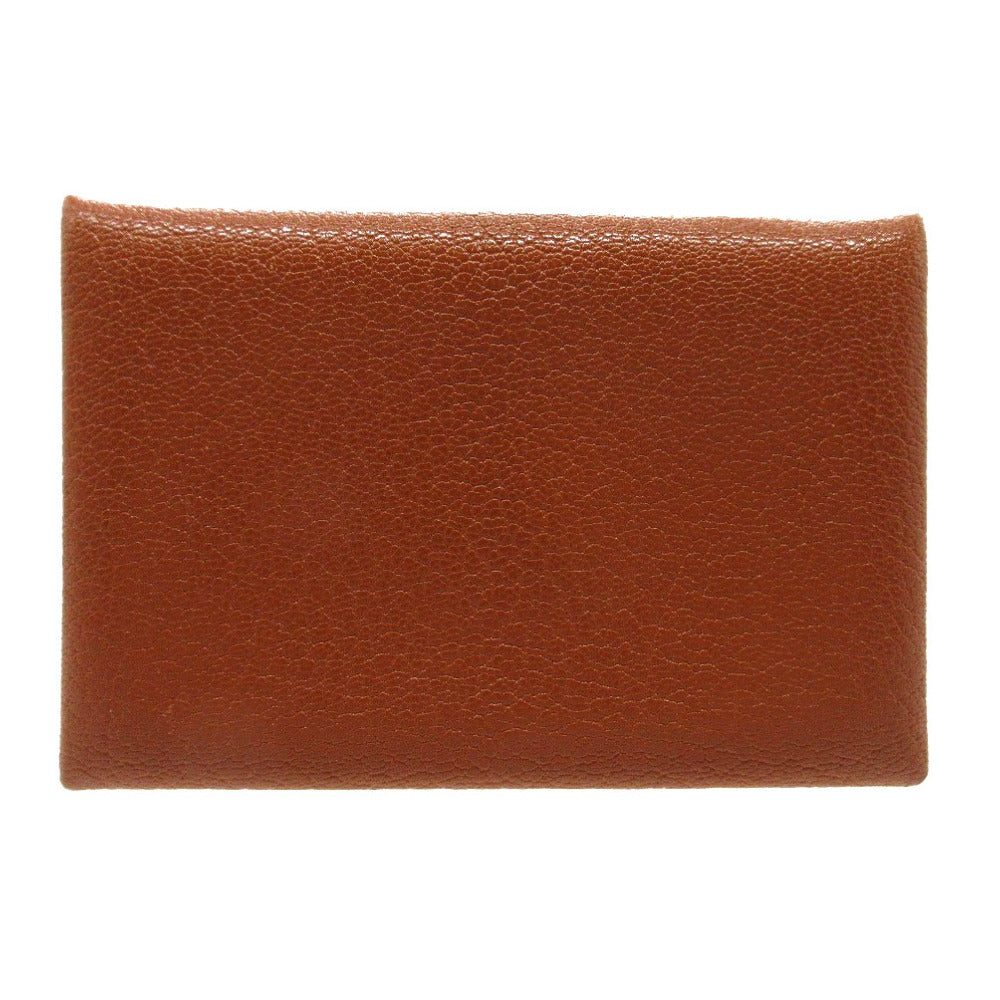 エルメス カルヴィ シェーブル ブラウン Y刻印(2020年製) カードケース 1216 【中古】 HERMES
