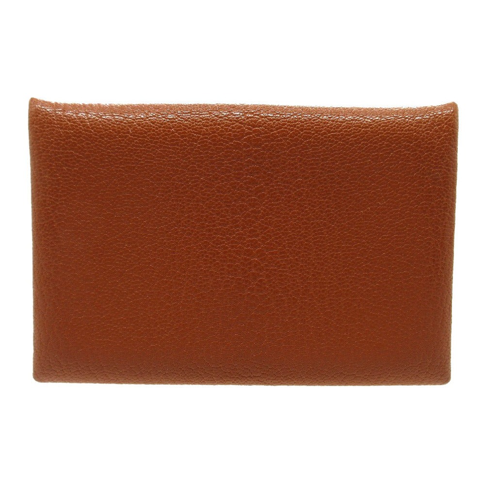 エルメス カルヴィ シェーブル ブラウン Y刻印(2020年製) カードケース 1216 【中古】 HERMES