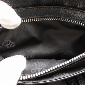 美品 クロムハーツ ウェーブウォレット WAVE WALLET ヘビーレザー ブラック 黒 3つ折り長財布 財布 1250【中古】CHROME HEARTS