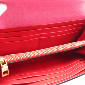 美品 バレンチノ ロックスタッズ レザー ピンク レッド 赤 2つ折り長財布 財布 1259【中古】VALENTINO GARAVANI