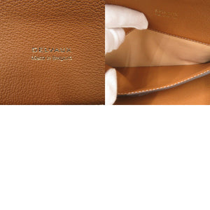 新品同様 デルボー ブリヨンチェーンウォレット カーフレザー ブラウン 長財布 1264【中古】DELVAUX