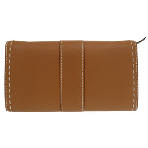 新品同様 デルボー ブリヨンチェーンウォレット カーフレザー ブラウン 長財布 1264【中古】DELVAUX