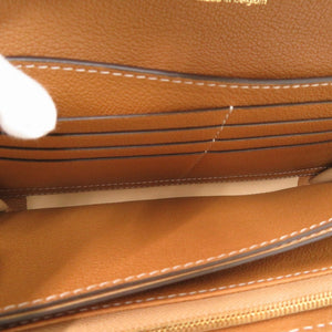 新品同様 デルボー ブリヨンチェーンウォレット カーフレザー ブラウン 長財布 1264【中古】DELVAUX