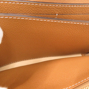 新品同様 デルボー ブリヨンチェーンウォレット カーフレザー ブラウン 長財布 1264【中古】DELVAUX