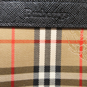 新品同様 バーバリー ノバ チェック キャンバス レザー ベージュ ブラック 黒 トートバッグ 1300【中古】BURBERRY