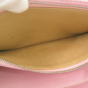 美品 デルボー ブリヨンチェーンウォレット レザー ピンク シルバーチェーン 長財布 1321【中古】DELVAUX