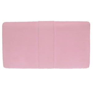 美品 デルボー ブリヨンチェーンウォレット レザー ピンク シルバーチェーン 長財布 1321【中古】DELVAUX