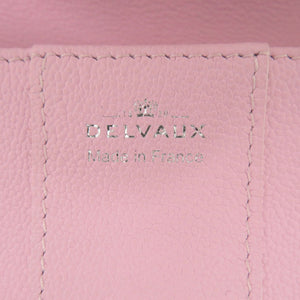 美品 デルボー ブリヨンチェーンウォレット レザー ピンク シルバーチェーン 長財布 1321【中古】DELVAUX