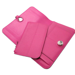 新品同様 エルメス ドゴンGM A刻印(2017年製) エバーカラー ローズパープル 長財布 財布 1353【中古】HERMES