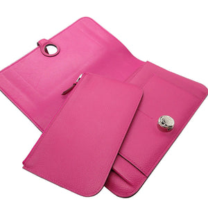 新品同様 エルメス ドゴンGM A刻印(2017年製) エバーカラー ローズパープル 長財布 財布 1353【中古】HERMES