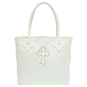 クロムハーツ FSトート トートバッグ レザー ホワイト 白 1376【中古】CHROME HEARTS