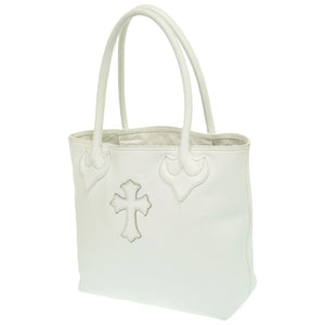 クロムハーツ FSトート トートバッグ レザー ホワイト 白 1376【中古】CHROME HEARTS
