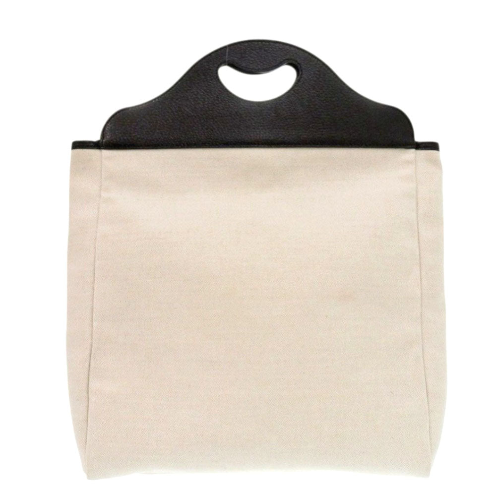 美品 グッチ 284156 クレストロゴ キャンバス レザー アイボリー トートバッグ 1390【中古】GUCCI