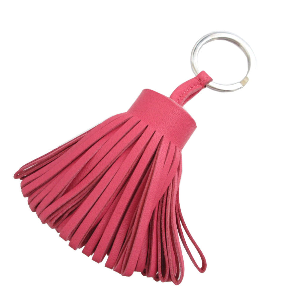 美品 エルメス カルメン フリンジ アニューミロ ローズアザレ バッグチャーム キーホルダー 1399【中古】HERMES