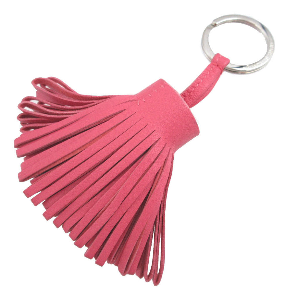 美品 エルメス カルメン フリンジ アニューミロ ローズアザレ バッグチャーム キーホルダー 1399【中古】HERMES