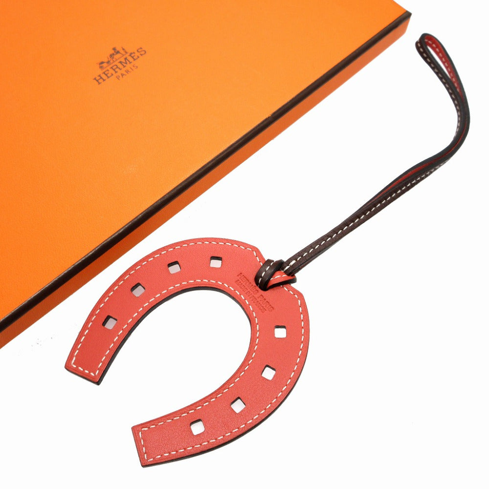 新品同様 エルメス パドックシュバル ホースシュー ヴォースイフト ハバナ サンギーヌ バッグチャーム キーホルダー 1474【中古】HERMES