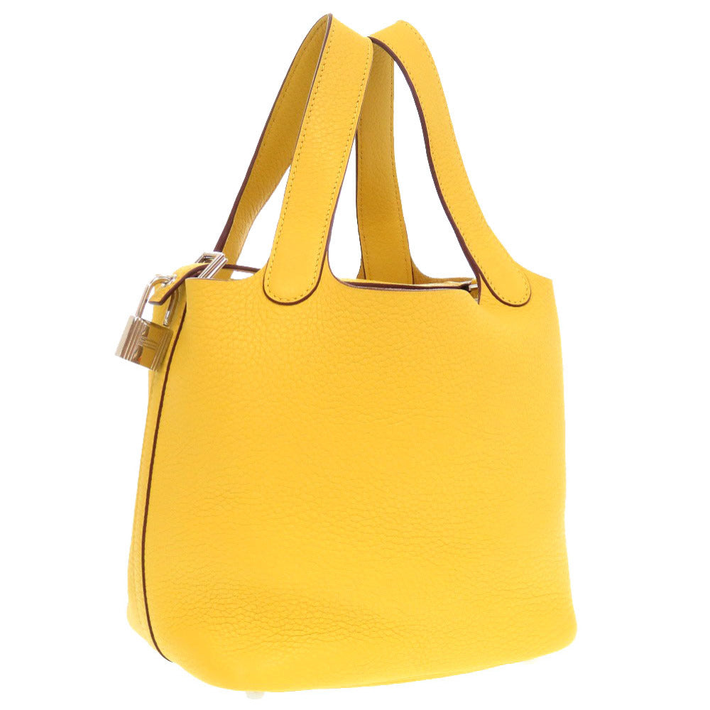 エルメス ピコタンロックPM トリヨンクレマンス ソレイユ シルバー金具 □M刻印 ハンドバッグ 黄 1504 【中古】 HERMES