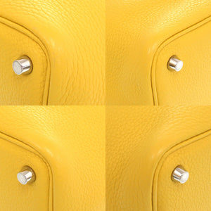 エルメス ピコタンロックPM トリヨンクレマンス ソレイユ シルバー金具 □M刻印 ハンドバッグ 黄 1504 【中古】 HERMES