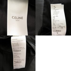 美品 セリーヌ バイ エディスリマン CELINE by Hedi Slimane サイズ50 2E349599E ベイカーダブル ライダースレザージャケット 牛革 ブラック 1559【中古】CELINE
