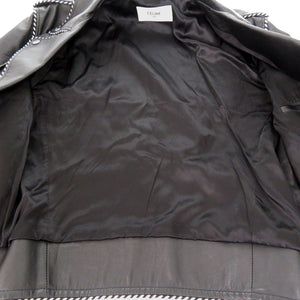 美品 セリーヌ バイ エディスリマン CELINE by Hedi Slimane サイズ50 2E349599E ベイカーダブル ライダースレザージャケット 牛革 ブラック 1559【中古】CELINE