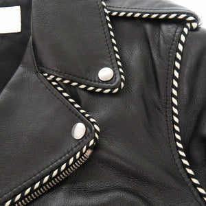 美品 セリーヌ バイ エディスリマン CELINE by Hedi Slimane サイズ50 2E349599E ベイカーダブル ライダースレザージャケット 牛革 ブラック 1559【中古】CELINE