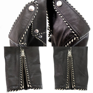 美品 セリーヌ バイ エディスリマン CELINE by Hedi Slimane サイズ50 2E349599E ベイカーダブル ライダースレザージャケット 牛革 ブラック 1559【中古】CELINE