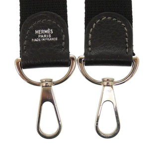 美品 エルメス ショルダーストラップ ガーデンパーティ用 キャンバス/レザー ブラック 黒 1579【中古】HERMES
