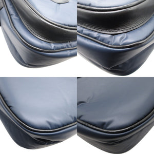 新品同様 ハンティングワールド ブルックスブラザーズ コラボ バチュークロス レザー ネイビー 紺 ブラック 黒 ショルダーバッグ 1584【中古】HUNTING WORLD