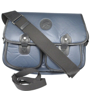 新品同様 ハンティングワールド ブルックスブラザーズ コラボ バチュークロス レザー ネイビー 紺 ブラック 黒 ショルダーバッグ 1584【中古】HUNTING WORLD