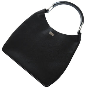 美品 グッチ ワンショルダー ホーボー 001 3752 スウェード プラスチック レザー シルバー金具 ブラック 黒 ショルダーバッグ 1587【中古】GUCCI