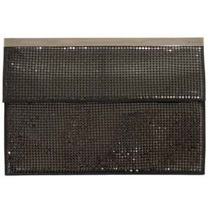 美品 グッチ サテン ブラック クラッチバッグ 黒 1776【中古】GUCCI