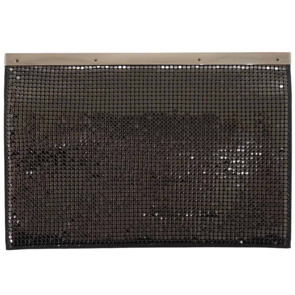 美品 グッチ サテン ブラック クラッチバッグ 黒 1776【中古】GUCCI