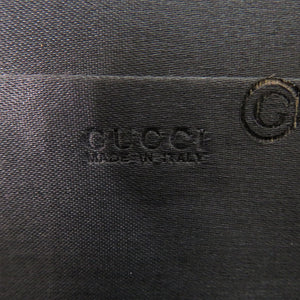 美品 グッチ サテン ブラック クラッチバッグ 黒 1776【中古】GUCCI