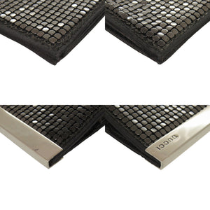 美品 グッチ サテン ブラック クラッチバッグ 黒 1776【中古】GUCCI