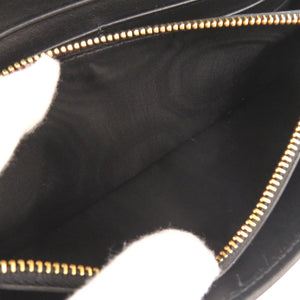 新品同様 プラダ キルティング ナイロン レザー ブラック 長財布 黒 1799【中古】PRADA