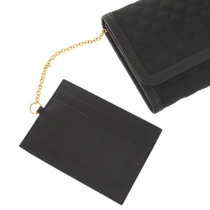 新品同様 プラダ キルティング ナイロン レザー ブラック 長財布 黒 1799【中古】PRADA