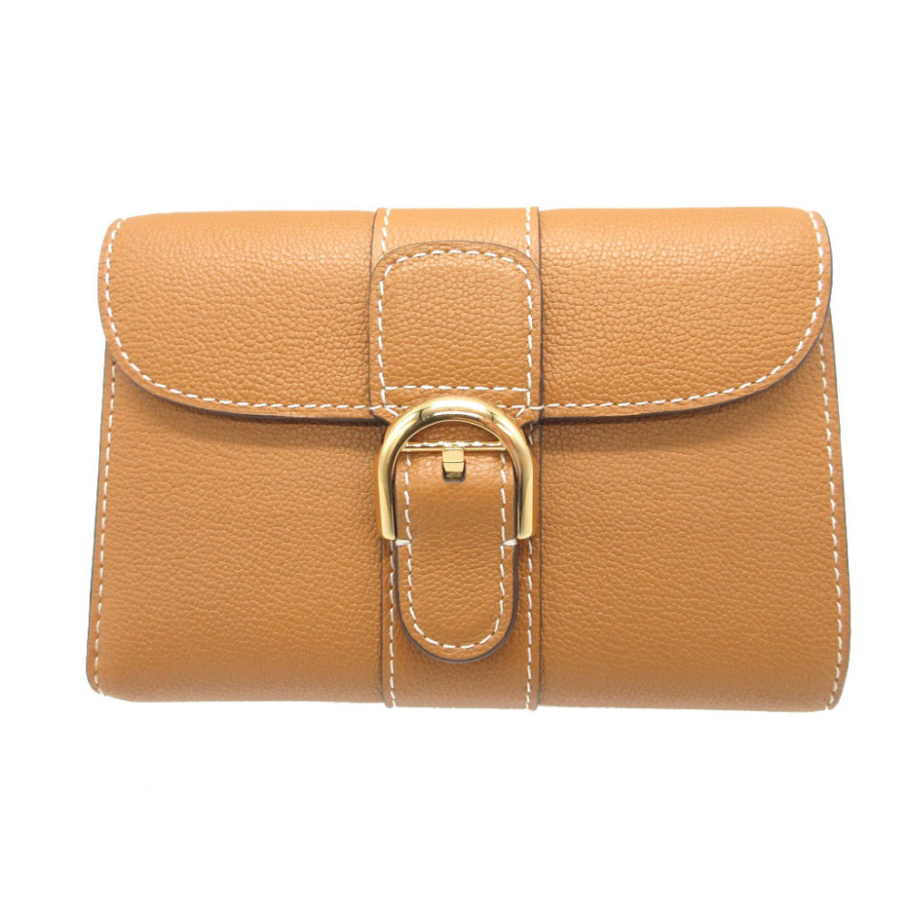 新品同様 デルボー ブリヨン AB0493AAUO レザー ブラウン 茶 3つ折り財布 財布 1829【中古】DELVAUX