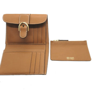 新品同様 デルボー ブリヨン AB0493AAUO レザー ブラウン 茶 3つ折り財布 財布 1829【中古】DELVAUX