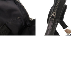 美品 グッチ グッチシマ ナイロン レザー 161823 ブラック ウエストバッグ ショルダーバッグ 黒 1852【中古】GUCCI