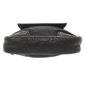 美品 グッチ グッチシマ ナイロン レザー 161823 ブラック ウエストバッグ ショルダーバッグ 黒 1852【中古】GUCCI