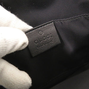 美品 グッチ グッチシマ ナイロン レザー 161823 ブラック ウエストバッグ ショルダーバッグ 黒 1852【中古】GUCCI