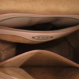 美品 トッズ ウェーブライン 3WAY ショルダーバッグ バックパック レザー ピンク 1853【中古】TOD’S