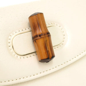 グッチ バンブー レザー ホワイト ゴールド金具 000 0188 2WAYハンドバッグ 白 1854 【中古】 GUCCI